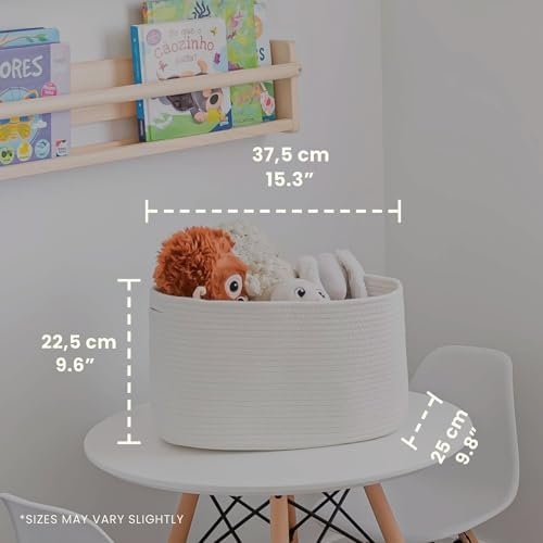 OrganiHaus Cotton Rope Baskets for Shelves, Set of 3, 15x9x10