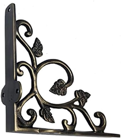 Adonai Hardware "Meshezaheel" Brass Decorative Shelf Bracket (Supplied as 2 Pieces per Pack) - Antique Brass