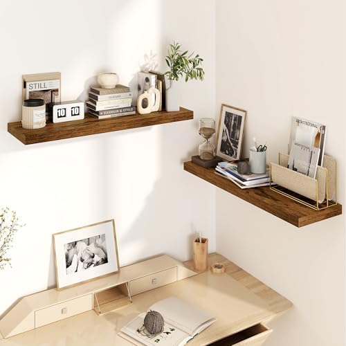 30 Inch Floating Shelves, Rustic Floating Wall Shelves 8 Inch Deep, 30 x 8 Floating Shelves for Home Decor, Deep Storage