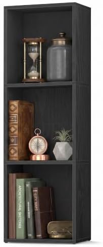 SONGMICS HOME Bookshelf, 3-Tier Narrow Corner Bookcase