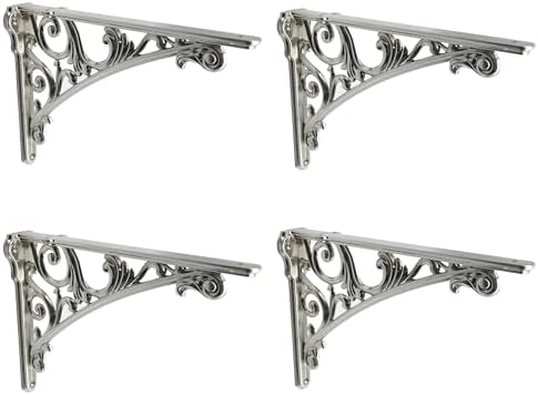 Khtumeware Shelf Bracket 12 Inch, Decorative Brackets for Shelving, Heavy Duty Vintage Ornate Shelf Bracket, Hardware In