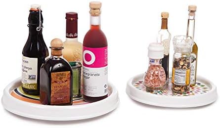 French Bull Lazy Susan Round Rotating Melamine Kitchen Pantry Cabinet Tableware Organizer-Platter, Turntable, Serving, 9