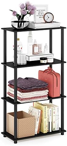 Furinno Turn-N-Tube Toolless 4-Tier Storage Shelves, Americano