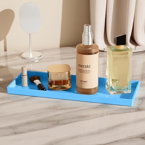 Vanity and Bathroom Tray, 15" ABS Countertop Organizer,Waterproof Vanity Tray for Toilet Tank,Perfume,Soap,Keys,Bathroom