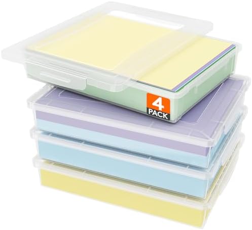 Lifewit 5 Qt Clear Storage Bins with Lids, 4 Pcs