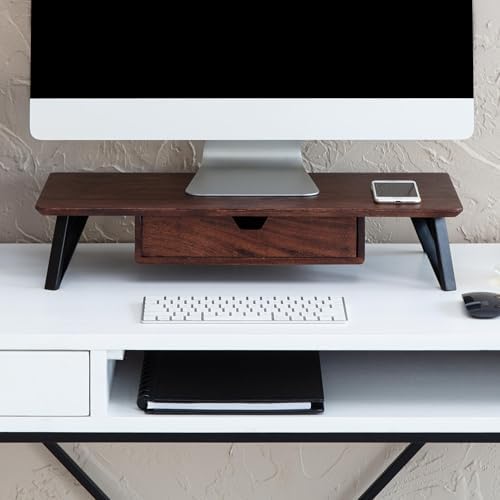 Anji Mountain Monitor Stand for Desk - Desktop Organizer & Laptop Riser, Ergonomic Monitor Riser, Space-Saving, Durable,