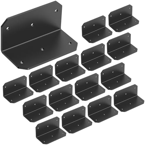 4 Inch Galvanized L Bracket, 90 Degree Corner Brace for Wood, 4"×2"×2" Heavy Duty Angle Bracket for Floating Shelves, Fu