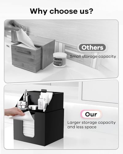 Double Layer Face Towel Holder, Premium Acrylic, Matte Black