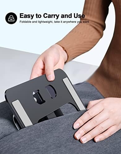RIWUCT Aluminum Alloy Laptop Stand for Desk, Foldable Laptop Riser Holder