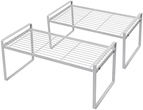 Shantton Cabinet Shelf Organizer, Pantry Shelf Rack, White 16x8.3x7.3