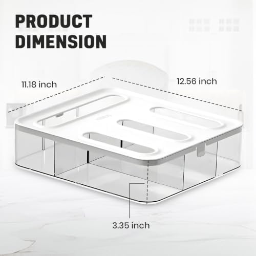 HIMUS Food Storage Bag Organizer - 4 in 1 Plastic Baggie Organizer for Drawer | Compatible with Sandwich, Snack, Gallon,