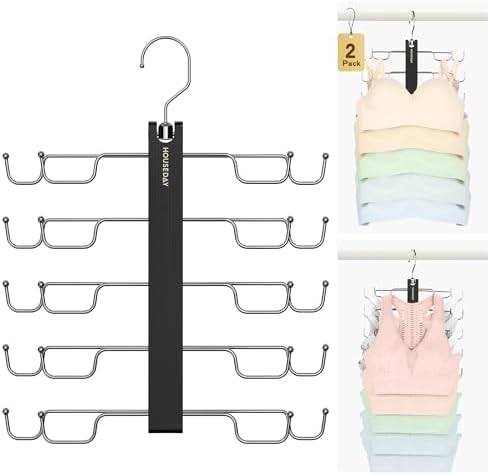 HOUSE DAY 2 Pack Tank Top Hanger Space Saving, Bra Hangers for Closet Black