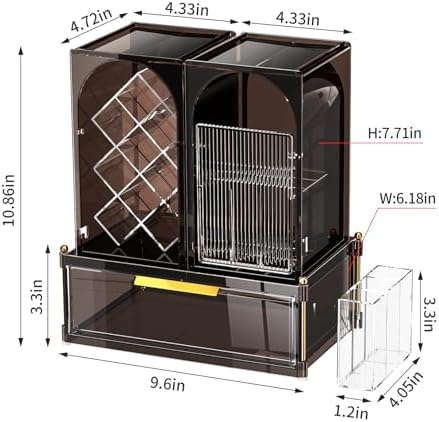 INVSSENE Stackable Makeup Organizer Countertop, Storage Perfume Skincare Cosmetic Lipstick Face Mask Makeup Brush Palett