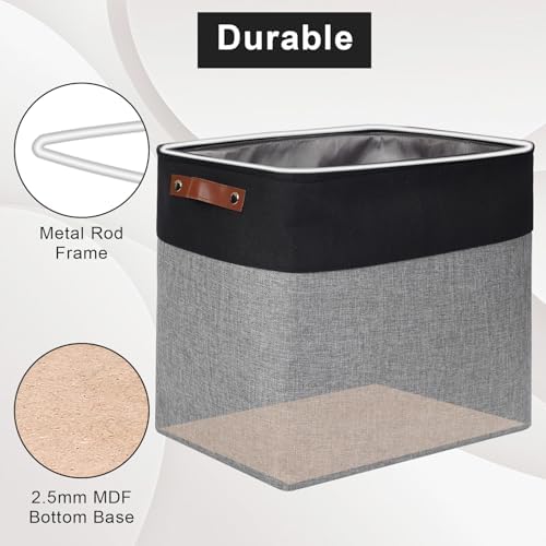 Bagnizer Large Fabric Storage Baskets | 50L Storage Bins, Decorative Linen Closet Baskets with Handles for Organizing, S