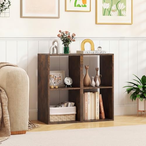 Tangkula 2-Cube Bookcase, 3-Tier Bookshelf with Open Compartments, Freestanding Cube Storage Organizer with Anti-Topplin