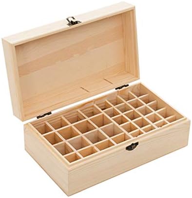 36 Slots Wooden Essential Oil Organizer - Holds 5 10 15 ml Aromatherapy Bottles - Ideal Travel Storage Case Display Pres