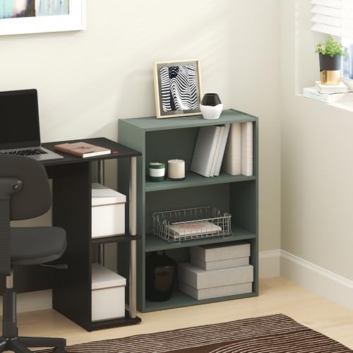 Furinno PASIR Book Shelf, 3-Tier Bookshelf, Storage Shelves Bookcase, 9.7 x 23.7 x 31.5, for Living Room, Bedroom, Home 