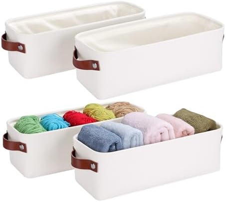 Small Fabric Storage Bins, Narrow Storage Baskets for Organizing