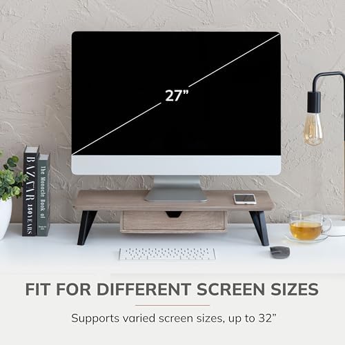 Anji Mountain Monitor Stand for Desk - Desktop Organizer & Laptop Riser, Ergonomic Monitor Riser, Space-Saving, Durable,