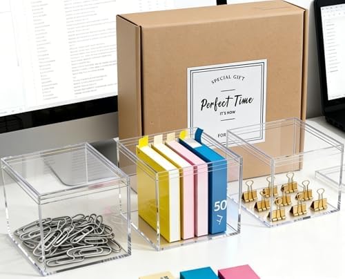 KissYou 12-Pack Acrylic Box Clear Party Favor Box, 4.72x4.72x4.72 Inch