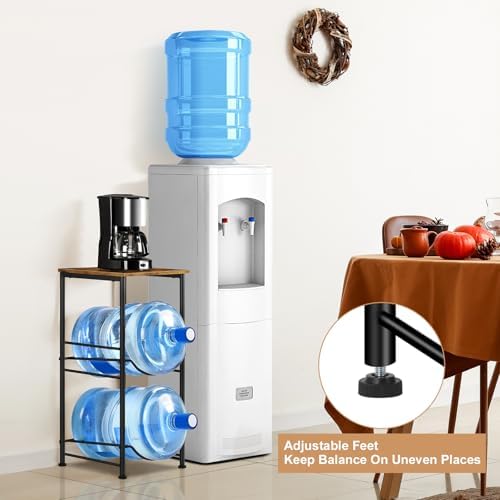Water Jug Holder 5 Gallon Water Bottle Storage Rack Water Dispenser Stand with Top Shelf 5 gal water Jug Storage Rack fo
