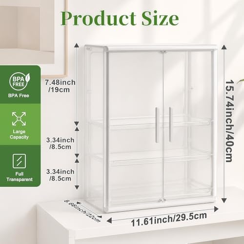 Reinforced Baby Bottle Organizer 3 Tier Baby Bottle Storage Organizer Clear Bottles Station for Countertop Double Magnet