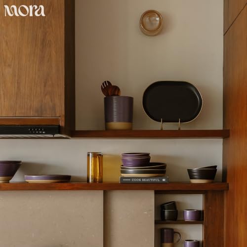 Mora Ceramic Decorative Tray - 10.6in Dish for Jewelry, Soap Dispenser, Perfume, Makeup, Accessories, Candle, in the Bat