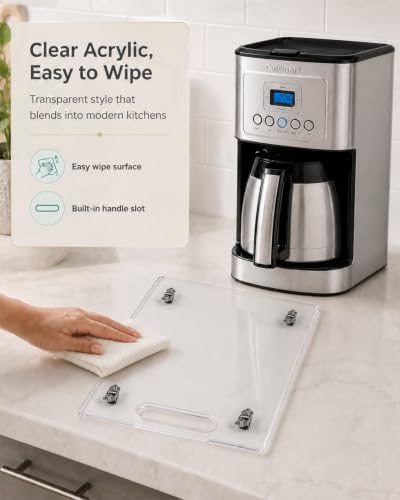 Appliance Slider – Sliding Tray for Coffee Maker, Clear Acrylic 9.8 * 14 In