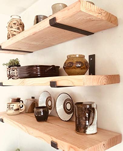 Shelf Brackets 12 Inch for Shelves, Rustic Shelf Supports, Heavy Duty Hook Iron Shelf Brackets, J Bracket, Industrial Sh