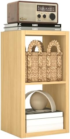CTESNE【2026 Wooden Thick Frame 2 Cube Storage Organizer Shelf with Anti-Tipping Kits + Reversible Open Back Bookcase, Ho