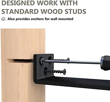 NEODROP 8 Inch Floating Shelf Brackets, Heavy Duty Hidden Bracket for Wall, Mantel, Bookshelves, Black Powder Coated Ste