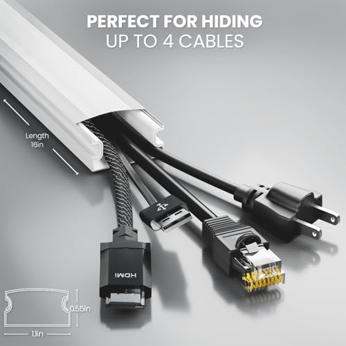 EVEO Cord Hider - 300” Cord Cover Wall Cable Hider, Cable Concealer, Wire Hiders for TV on Wall. Cable Management, Cord 