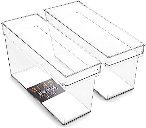 BINO | Plastic Storage Bins, Medium - Deep | THE HANDLER COLLECTION | Multipurpose Organizer Bins | Kitchen Pantry Organ