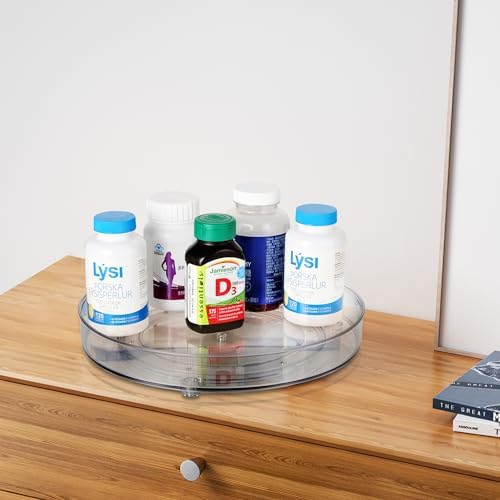 Amolliar Lazy Susan Organizer, 11" 4 Pack, Turntable Organizer for Cabinet