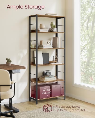 VASAGLE 6-Tier Bookshelf, Bookcase with Shelves, Storage Shelf, Living Room
