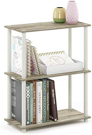 Furinno TURN-N-TUBE Storage Shelves, 3-Tier Book Shelf, Corner Shelf, Toolless Open Shelves, for Organization and Storag