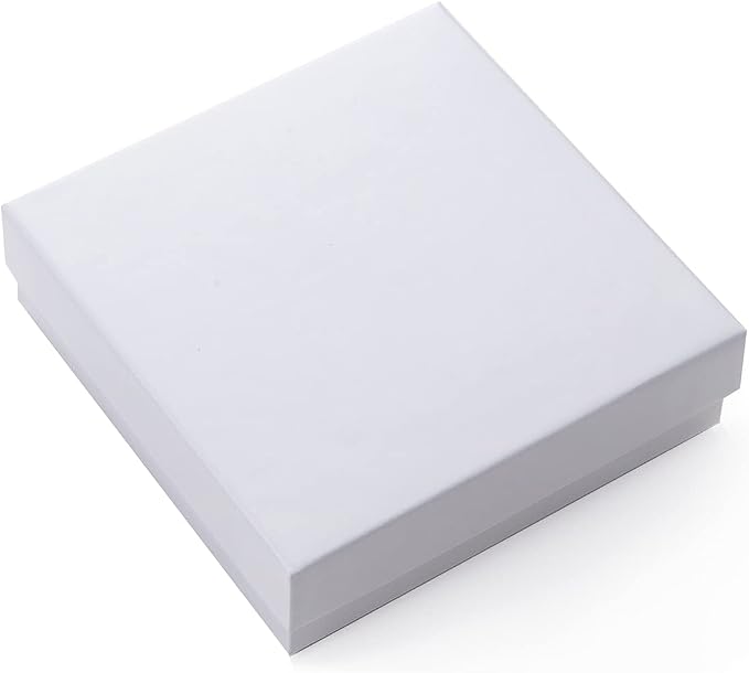 GEFTOL Jewelry Gift Boxes 40 Pack 3.5x3.5x1 Inch Cardboard Jewelry Boxes,Small Gift Boxes for Jewelry Earrings Necklaces Handmade Bangles Bracelets(White)