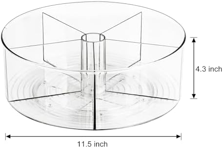360° Rotating Makeup Organizer 11.5" Clear Turntable Lazy Susan Organizer for Vanity, Bathroom Counter, Pantry, Cabinet,