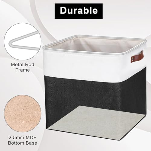 Bagnizer 13x13 Cube Storage Bins, Collapsible Fabric Storage Box, 4 Pack Closet Baskets with Handles for Organizing, She
