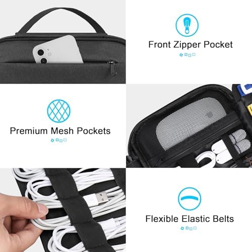 Lacdo Cord Organizer Travel, Cable Organizer Bag Case, Portable Electronics Organizer Travel Case, 6 Layer Large Capacit