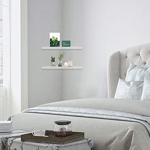 evron Corner Shelf Wall Mount, Acrylic Corner Shelves for Bathroom & Kitchen, Living Room, Space-Saving Wall Mounted Cor