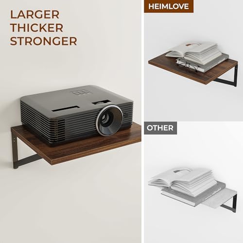 Heimlove 24W x 12D Deep Floating Shelves Set of 3 Walnut