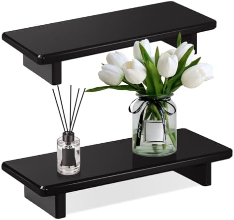 Small Black Bathroom Vanity Tray, Acrylic Soap Tray for Kitchen Countertop