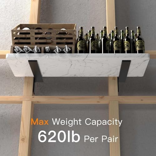 LEOPO 3/8" Thick Free Hanging T Shelf Bracket(2-Pack), 16" L x 2.5" W