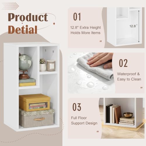 VECELO Cubby Storage Organizer Bookcase, Open Cube Display Shelf Cabinet, Freestanding Multicompartment Bookshelf for De