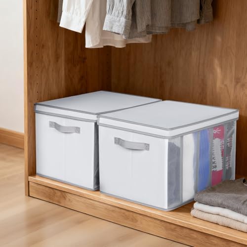 Univivi Large Size Sweater Organizer for Closet, 5 Grids, 2 Pack