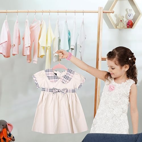 ManGotree Baby Velvet Hangers with Swivel Rose Gold Hook 30 Pack Light Pink