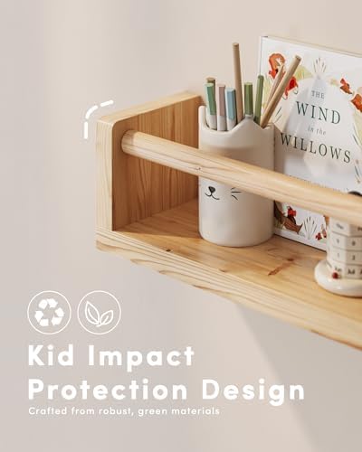 G&W Gruwald Nursery Book Shelves, Set of 3, Wall Bookshelf, Book Shelf for Kids Rooms, Wall Book Shelves for Bedroom Kids, Floating Shelf, Nursery Decor(Wood, 23 Inches)