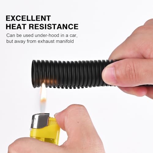 10FT - 3/4 Inch Split Wire Loom with Installation Tool - Black