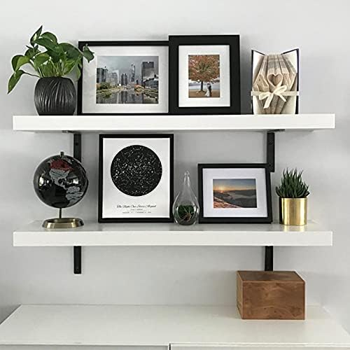 Shelf Brackets 10 Inch Wall L Brackets 8PCS Heavy Duty for Shelves Metal Black Rustic Industrial Brackets for DIY Openin
